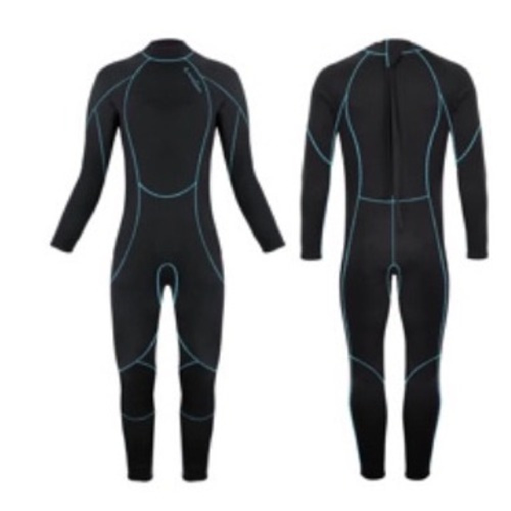 NeoSport Gear Wetsuit Size 8 Black Turquoise Full Body Neoprene Diving Surfing